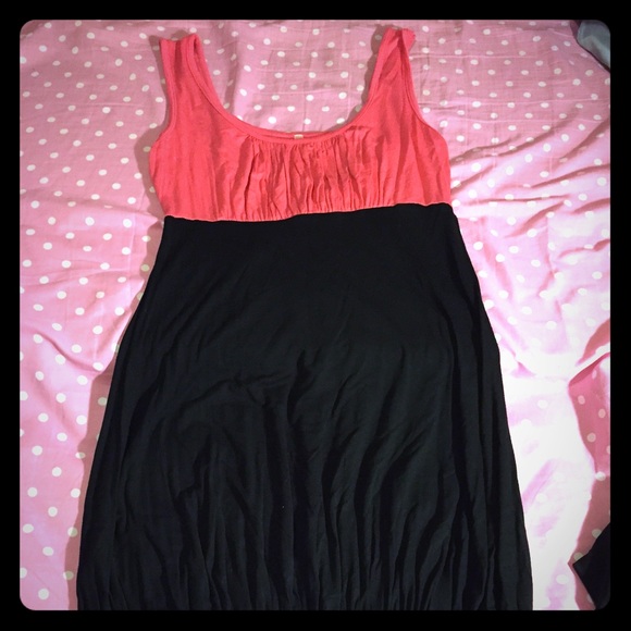 Pink and black dress