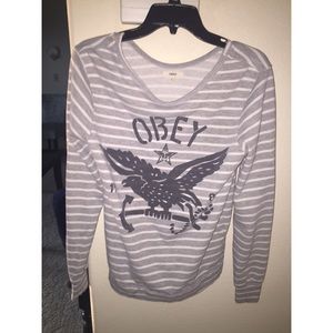 OBEY STRIPED SWEATER