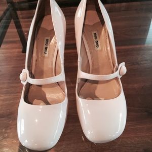 Miu Miu Pink Patent Mary-Jane Pumps 40.5