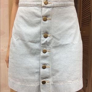 Read Description-Button Down Skirt Light Wash