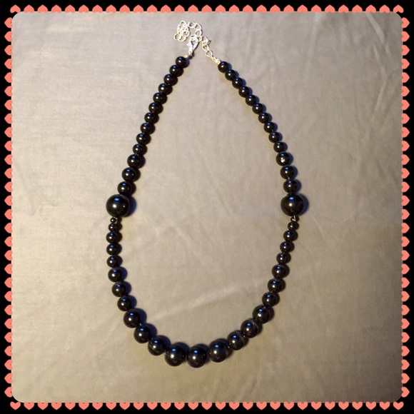 Black beaded necklace!