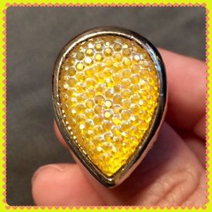 Yellow teardrop adjustable ring!