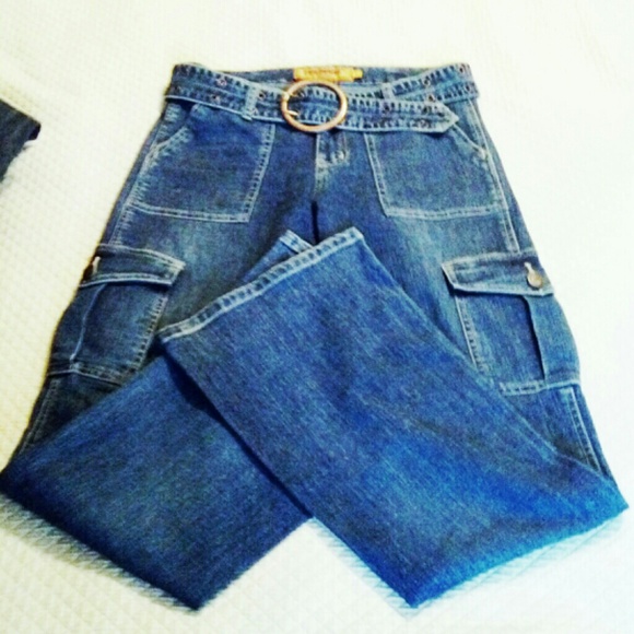Funhouse Jeans Funhouse Denim Cargo Jeans Wide Leg W Belt Poshmark