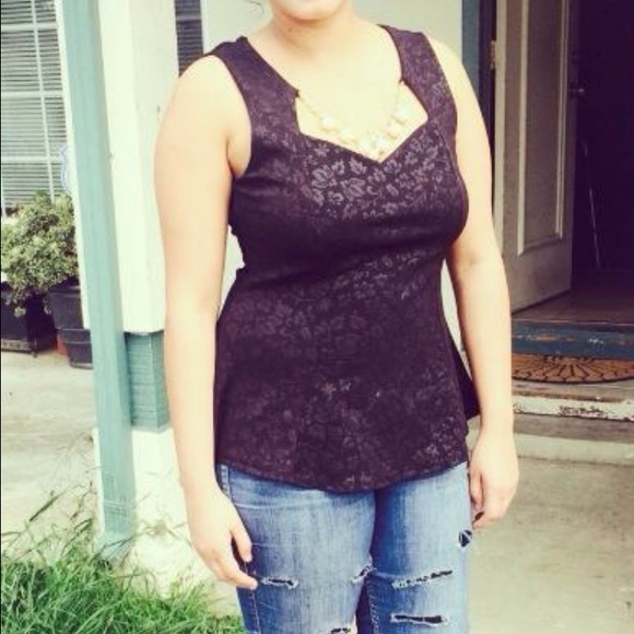 Black lacy shirt