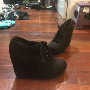 Suede Oxford Lace Up Heels