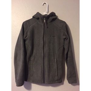 Gray Columbia hooded fleece zip up