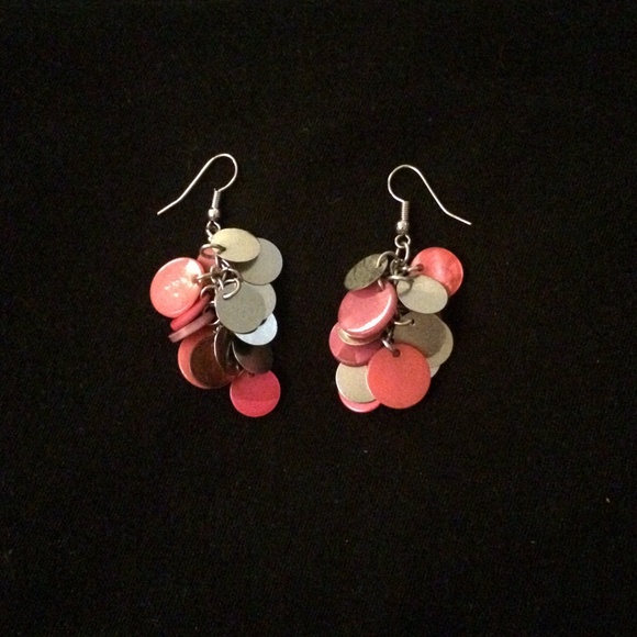 Cute Silver-Tone and Pink Earrings