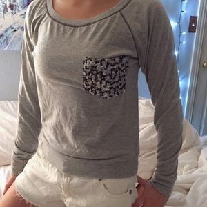 sparkly pocket long sleeve