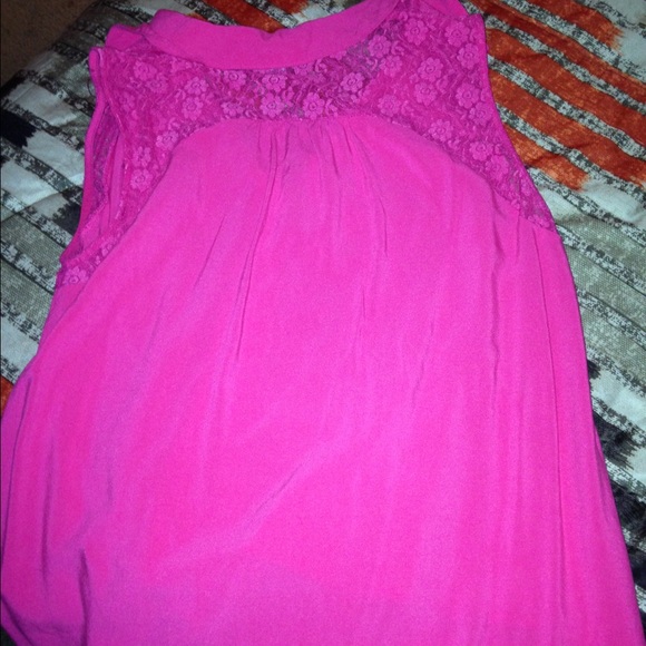 Pink high low button up L'amour blouse :) - Picture 2 of 3