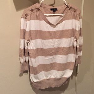 Banana Republic nude & cream stripped sweater