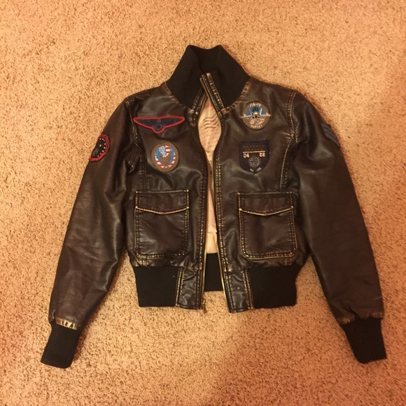 Peace Love Chill Vintage Jacket (faux leather)