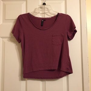 Burgundy Cropped Tee