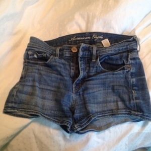 High Waisted Light Wash American Eagle Jean Shorts