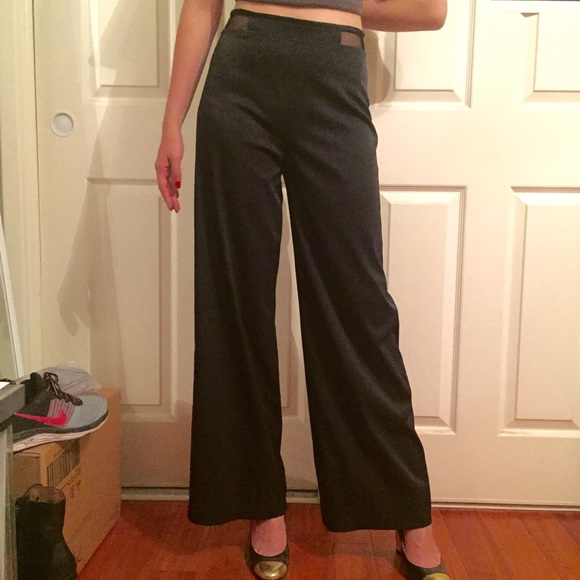 Black Satin Wide Legged Pants