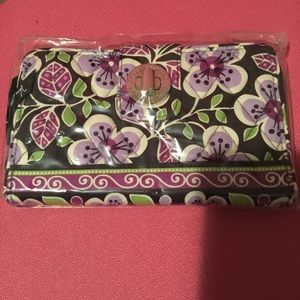 NWT plum petals turn lock wallet