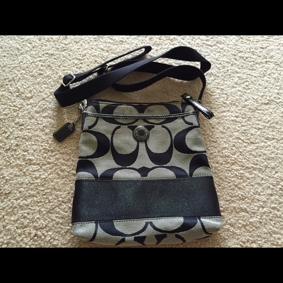 Coach crossbody bag- black on black.