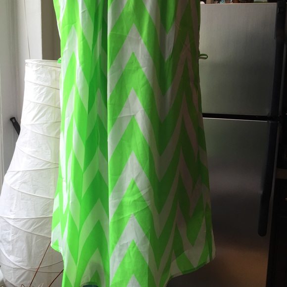 SOLD Maude Neon Green Chevron Dress! - Picture 3 of 4