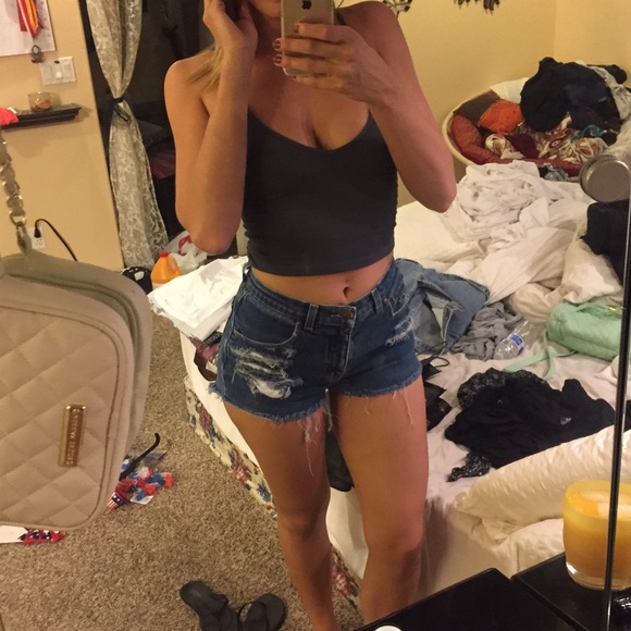 Urban Outfitters Denim - High Waisted Distressed Denim Shorts