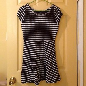 Black and white striped dress