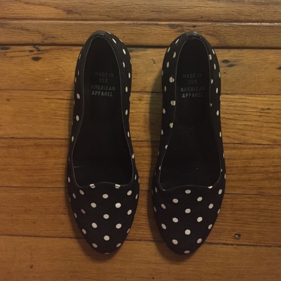 American Apparel Polka Dot Flats Black Size 6
