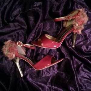 Hale Bob rosette heeled shoes 8.5M