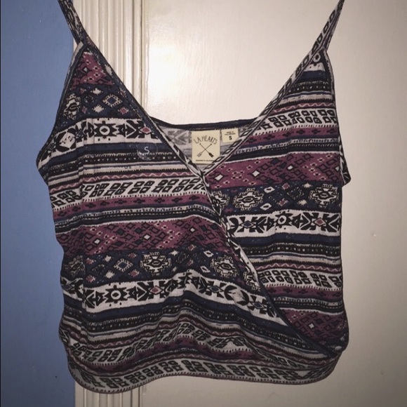 Tribal v-neck crop top