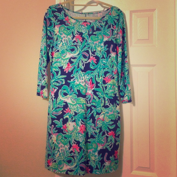 Lilly Pulitzer shirtdress with elephant print