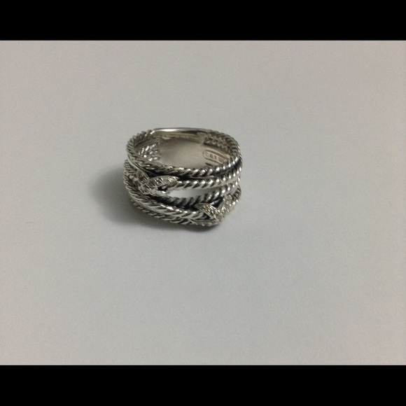 David Yurman Jewelry - David Yurman double X crossover ring with diamonds