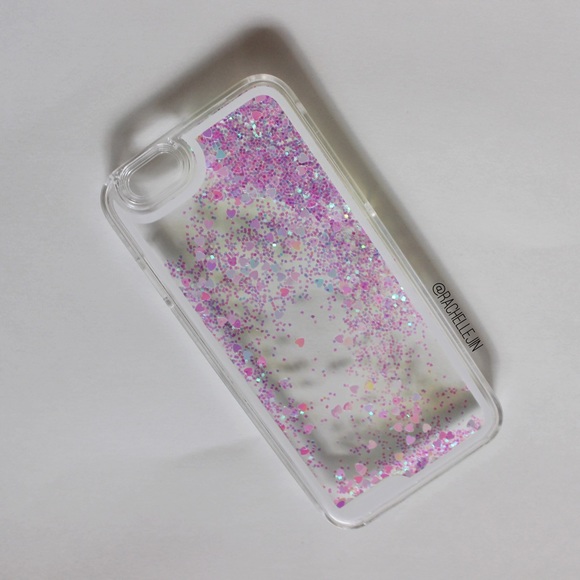 American Apparel Accessories - NEW🎉Purple Glitter Hearts Waterfall iPhone 5 Case