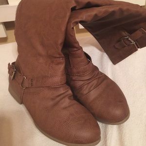 Brown riding boots