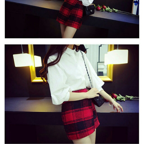Red & Black Plaid Skirt
