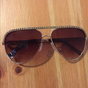 Gold rhinestone aviators