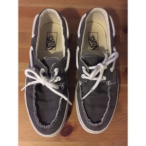 New gray Vans boat shoes