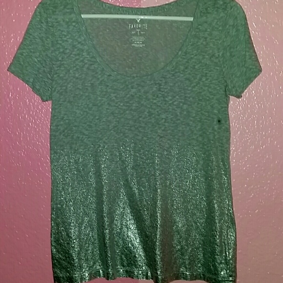 American Eagle Grey/metallic tee