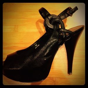 Genuine Leather Peeptoe Heels Slingbacks 7 ⭐️OBO⭐️