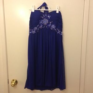 Royal Blue One Strap Gown (Size 7)