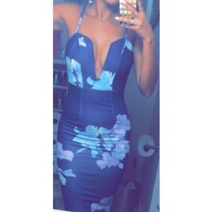 Navy Floral Dress