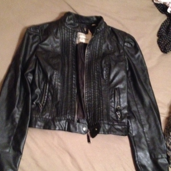 Black leather jacket