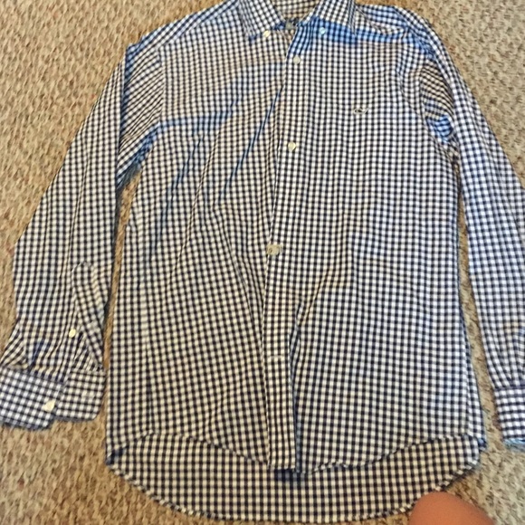 Vineyard Vines Men's Blue&White Plaid Button Up