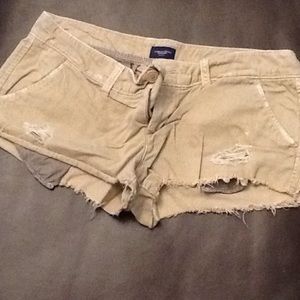 AEO khaki cutoff shorts