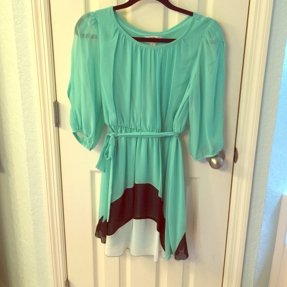 Beautiful mint, black and white maxi dress