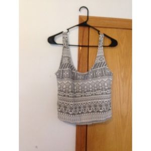 Tribal print knit crop