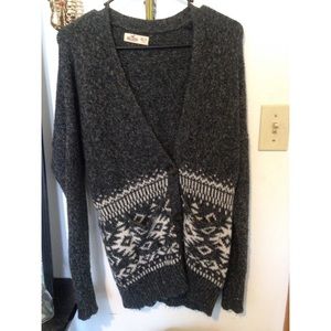 Gray printed cardigan