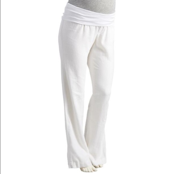 ️SOLD☀️Maternity fold over waist linen blend pants