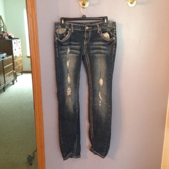 Flare blue jeans