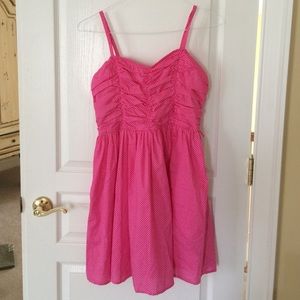 Hot pink polka dot dress