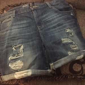 Cuff ripped shorts .. Target