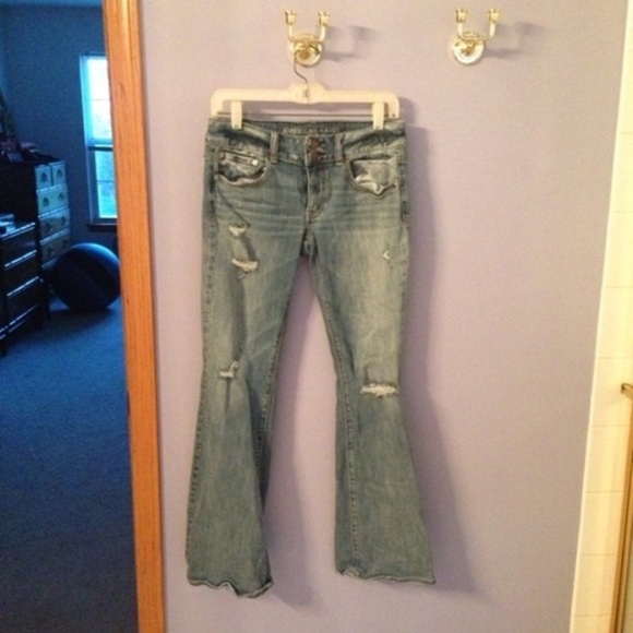 Flare ripped jeans