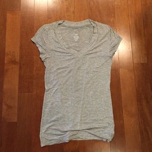 Missing Oatmeal and Grey Striped Fitted Tee