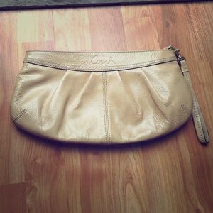 Authentic COACH leather wristlet